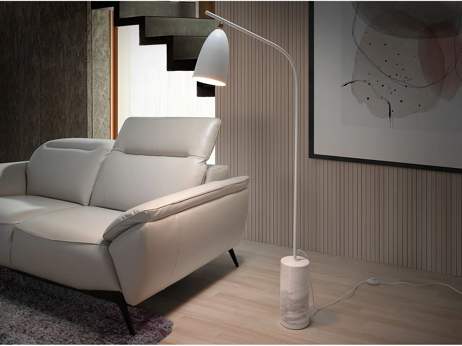 Lampa podłogowa z marmuru i białej stali 8036 ANGEL CERDA 241341