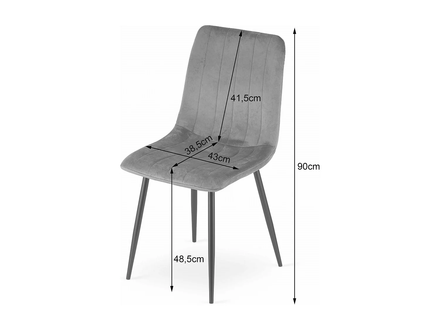 Krzesło Valora JEWA Ciemnoszary Aksamit Ergonomiczny Design x2 4795328 - obrazek 1