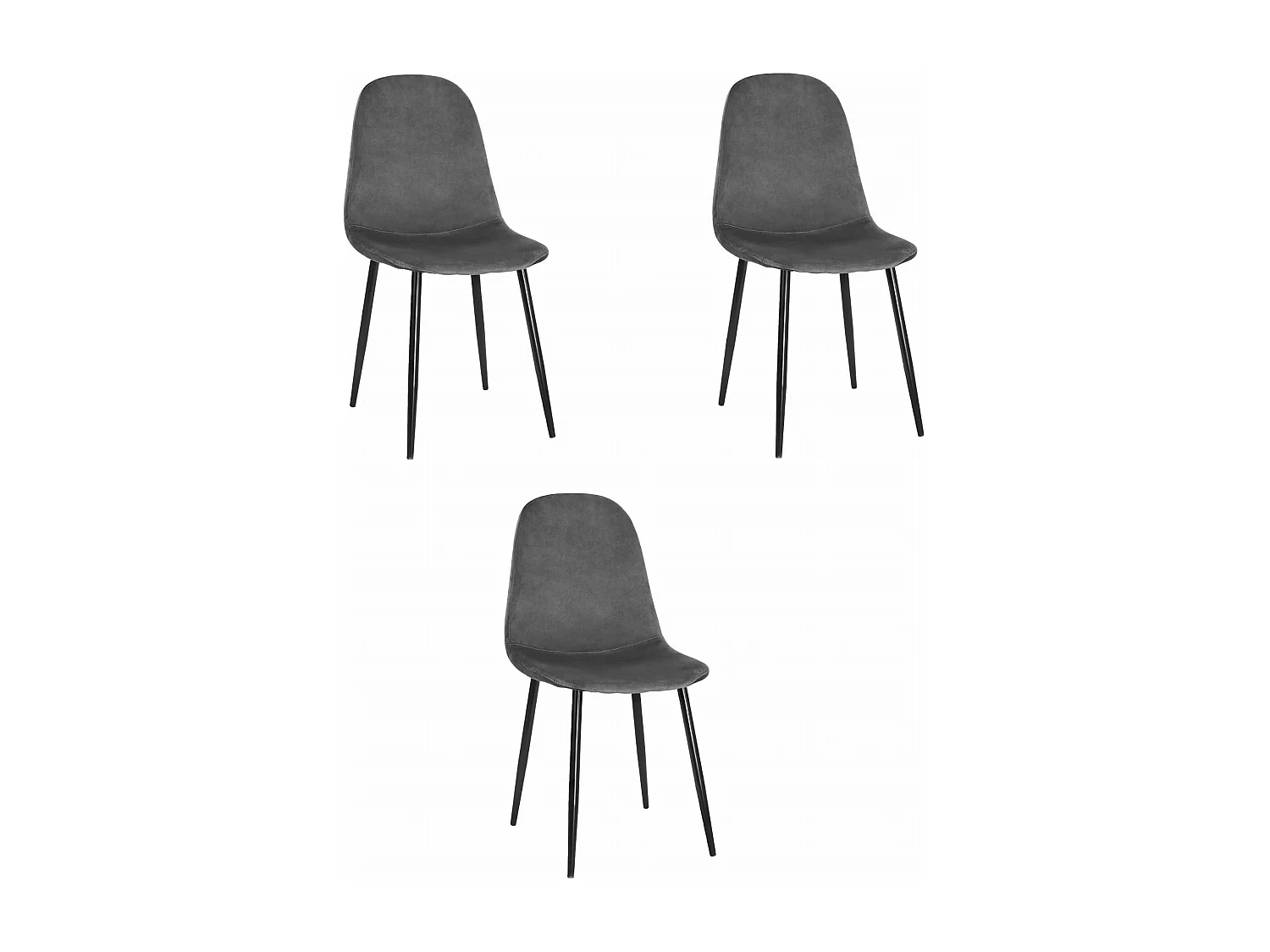 Krzesło Valora COMO, ciemnoszare, aksamitne, ergonomiczne, x3 4795399 - obrazek 1