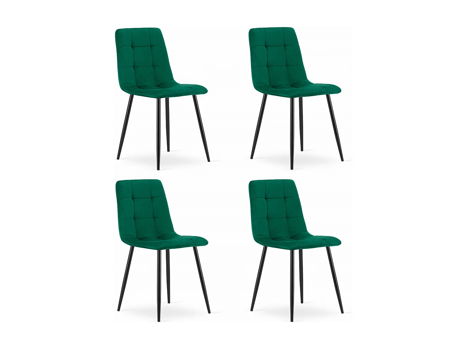 Krzesło Valora PYRA Ciemnozielony aksamit Nowoczesny design x4 4795545 - obrazek 1
