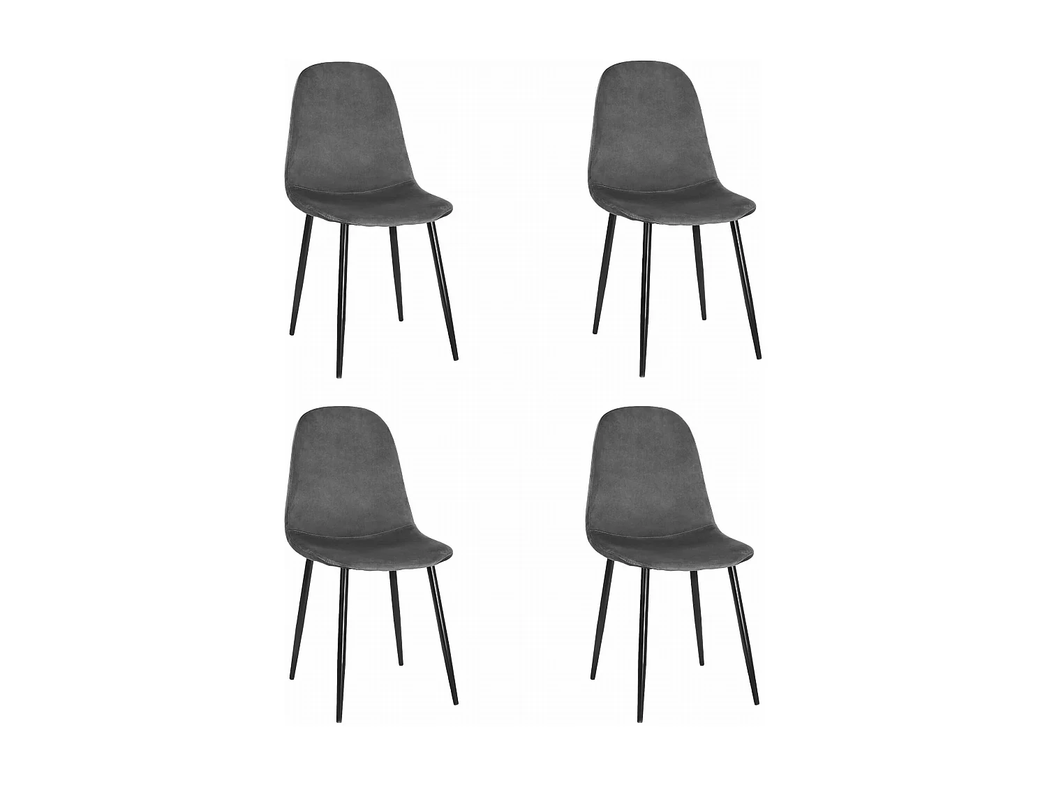 Krzesło Valora COMO, ciemnoszary aksamit, ergonomiczny design x4 4795603 - obrazek 1