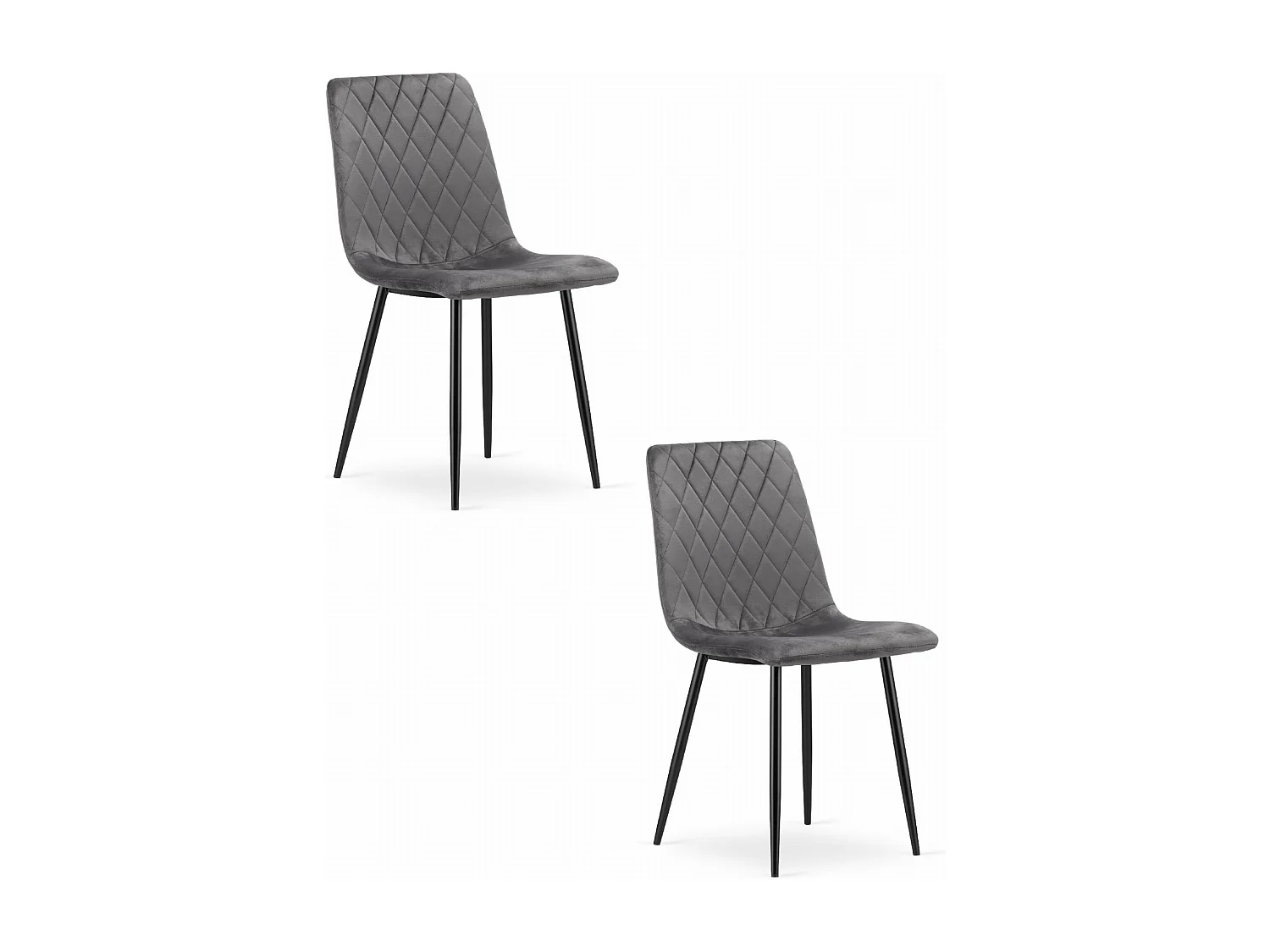 Krzesło Valora TURIN Ciemnoszary aksamitny ergonomiczny design x2 4795634 - obrazek 1