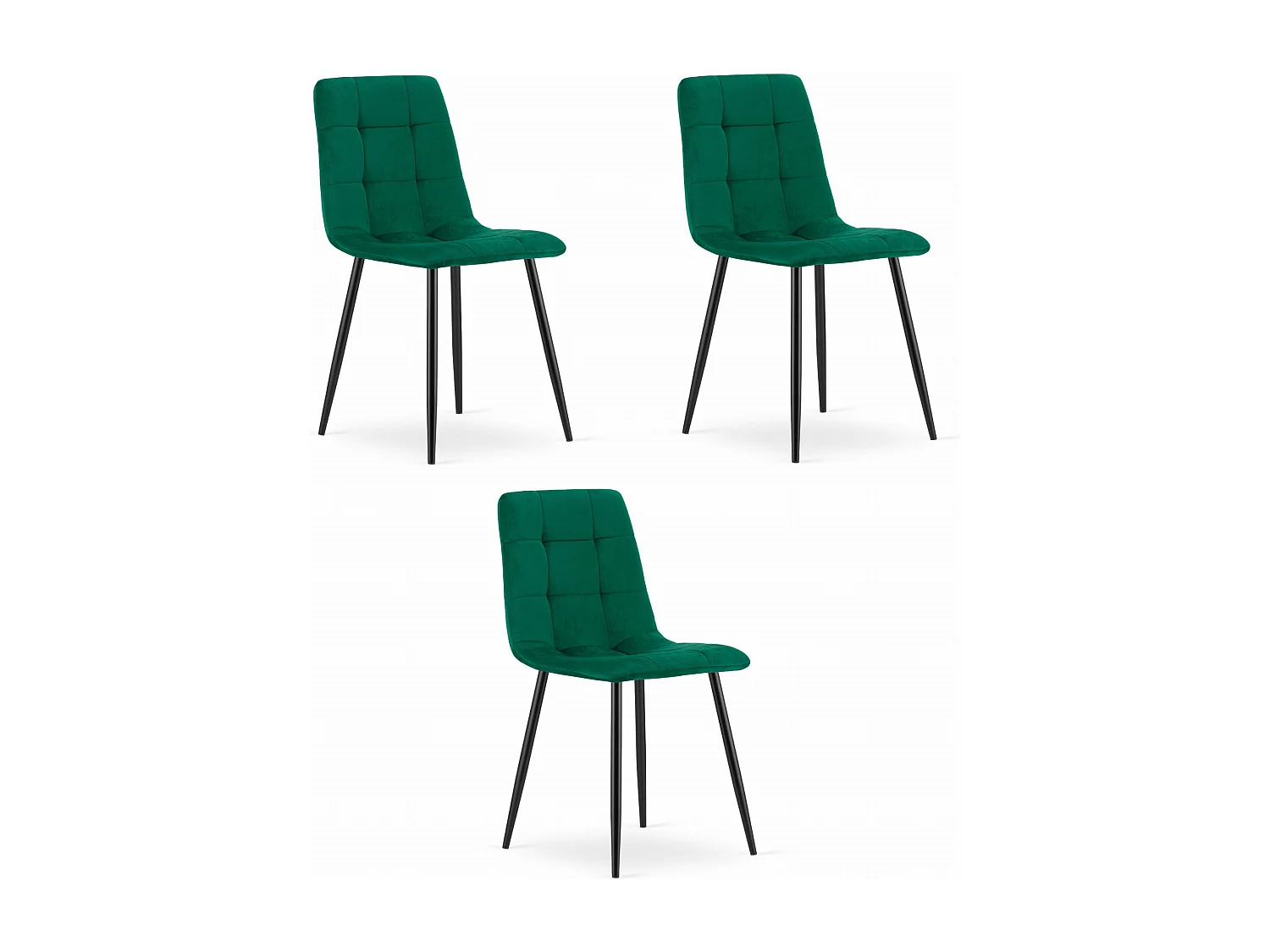 Krzesło Valora PYRA Ciemnozielony aksamit Nowoczesny design x3 4795641 - obrazek 1