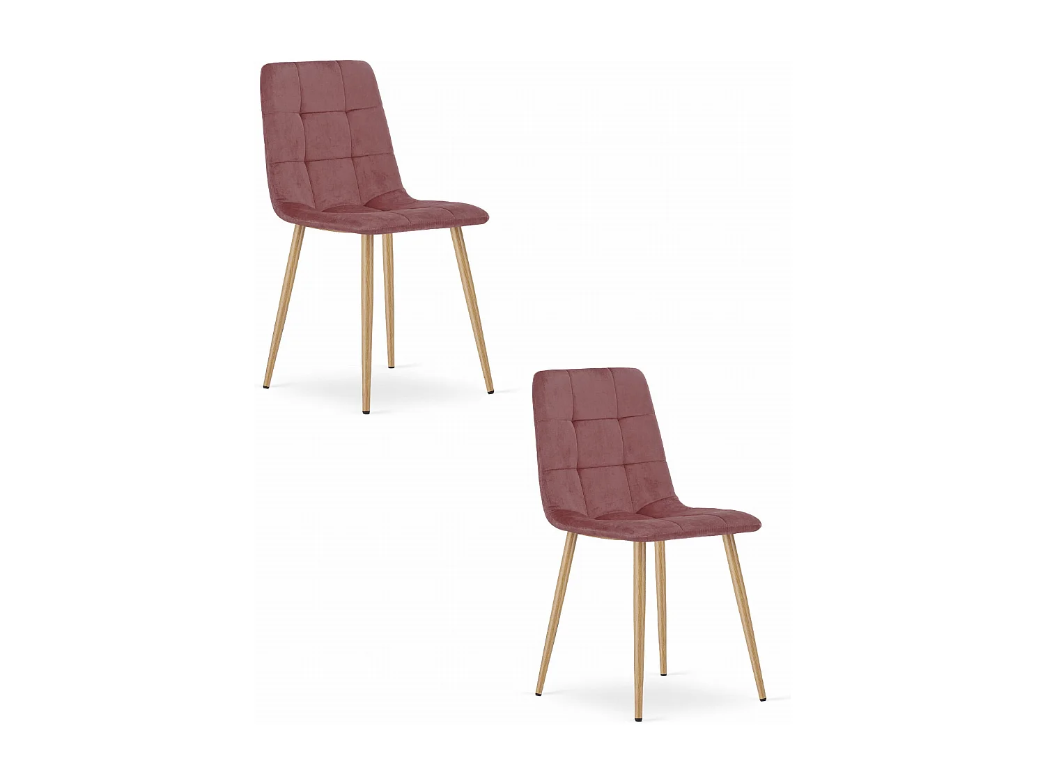 Krzesło Valora PYRA z różowym aksamitem, drewniane nogi, nowoczesny design x2 4795646 - obrazek 1