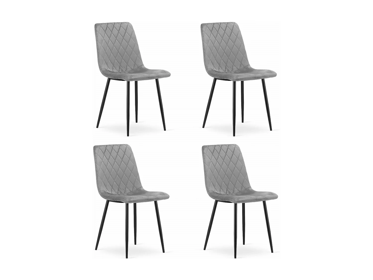 Krzesło Valora TURIN w kolorze jasnoszarym, ergonomiczne, aksamitne, x4 4795683 - obrazek 1