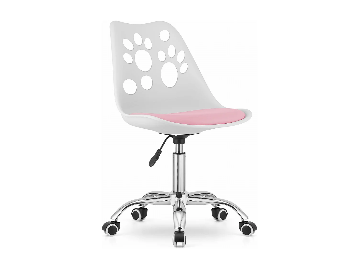 Krzesło obrotowe Valora PRINT ergonomiczne, białe i różowe do domu 4799744 - obrazek 1