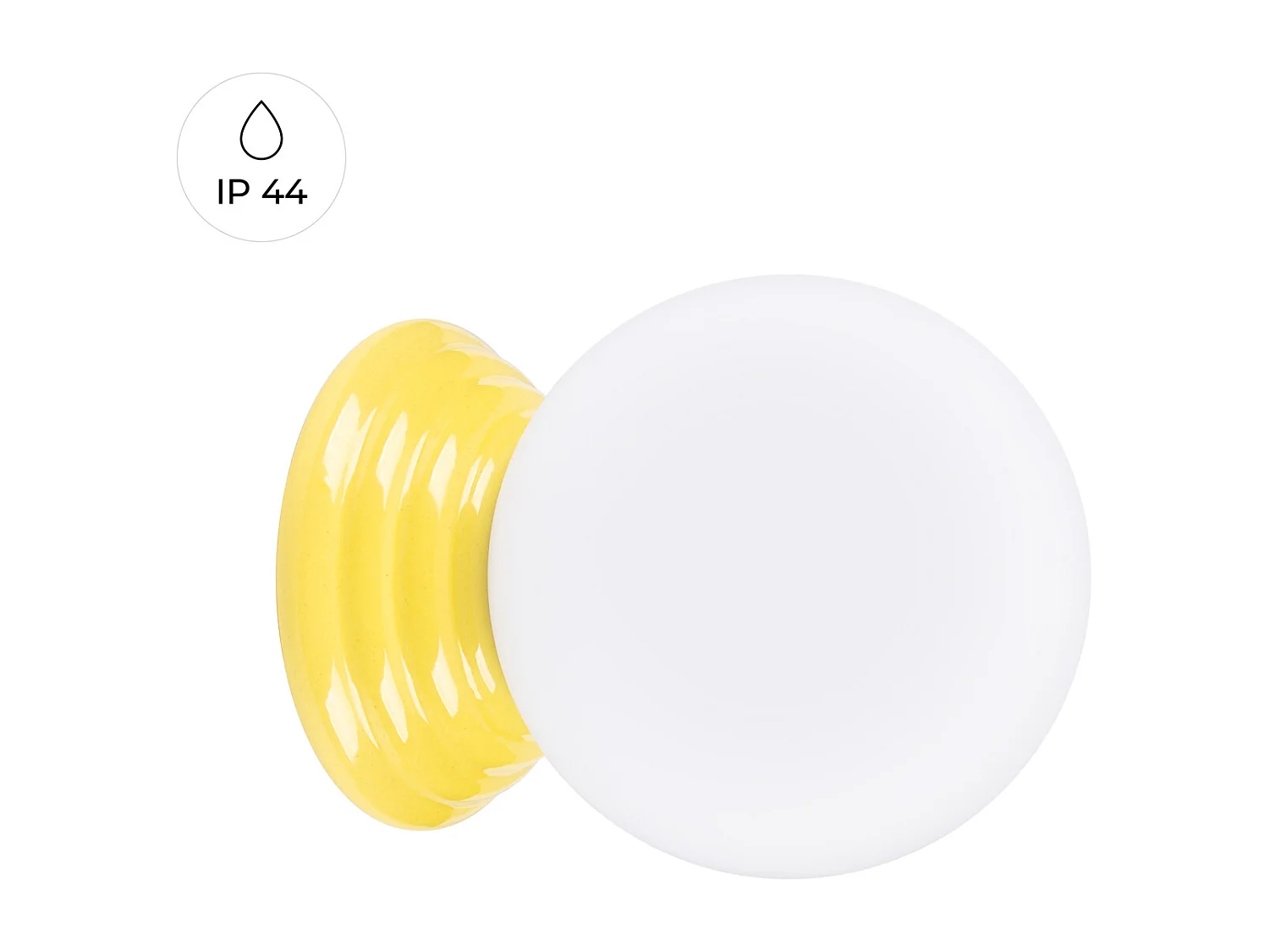 Lampa ścienna minimalistyczny Zori, ceramika szkliwiona/szkło - 1 źródło - L.12 x H.12 cm - żółty 4810089 - obrazek 1
