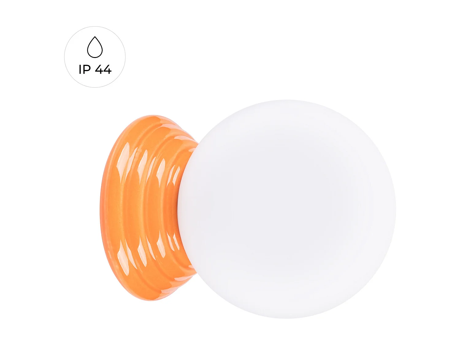 Lampa ścienna minimalistyczny Zori, ceramika szkliwiona/szkło - 1 źródło - L.12 x H.12 cm - pomarańczowy 4810081 - obrazek 1