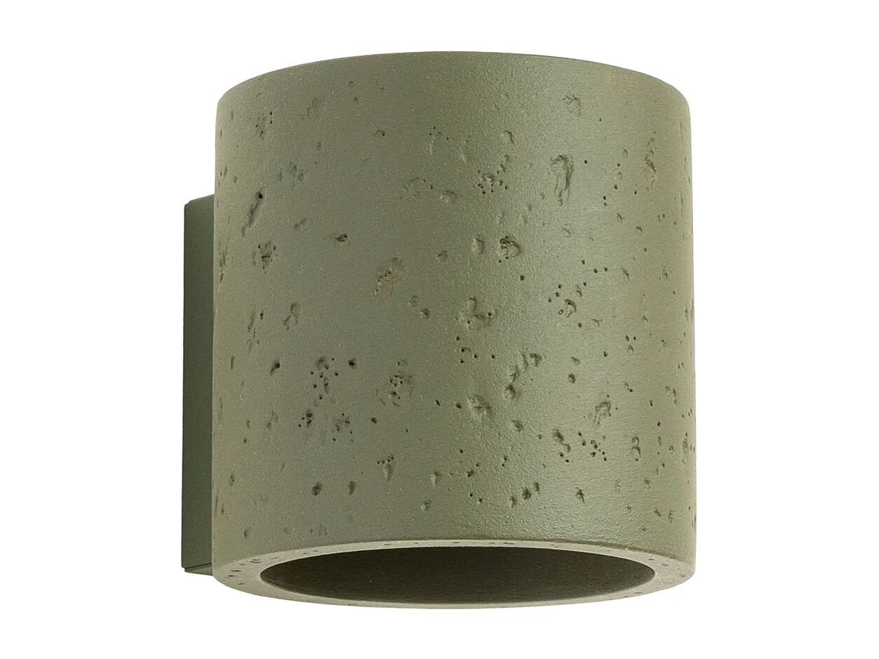 Lampa ścienna industrialny Orbis, beton - 1 źródło - L.10 x H.10 cm - zielony oliwkowy 4810084 - obrazek 1