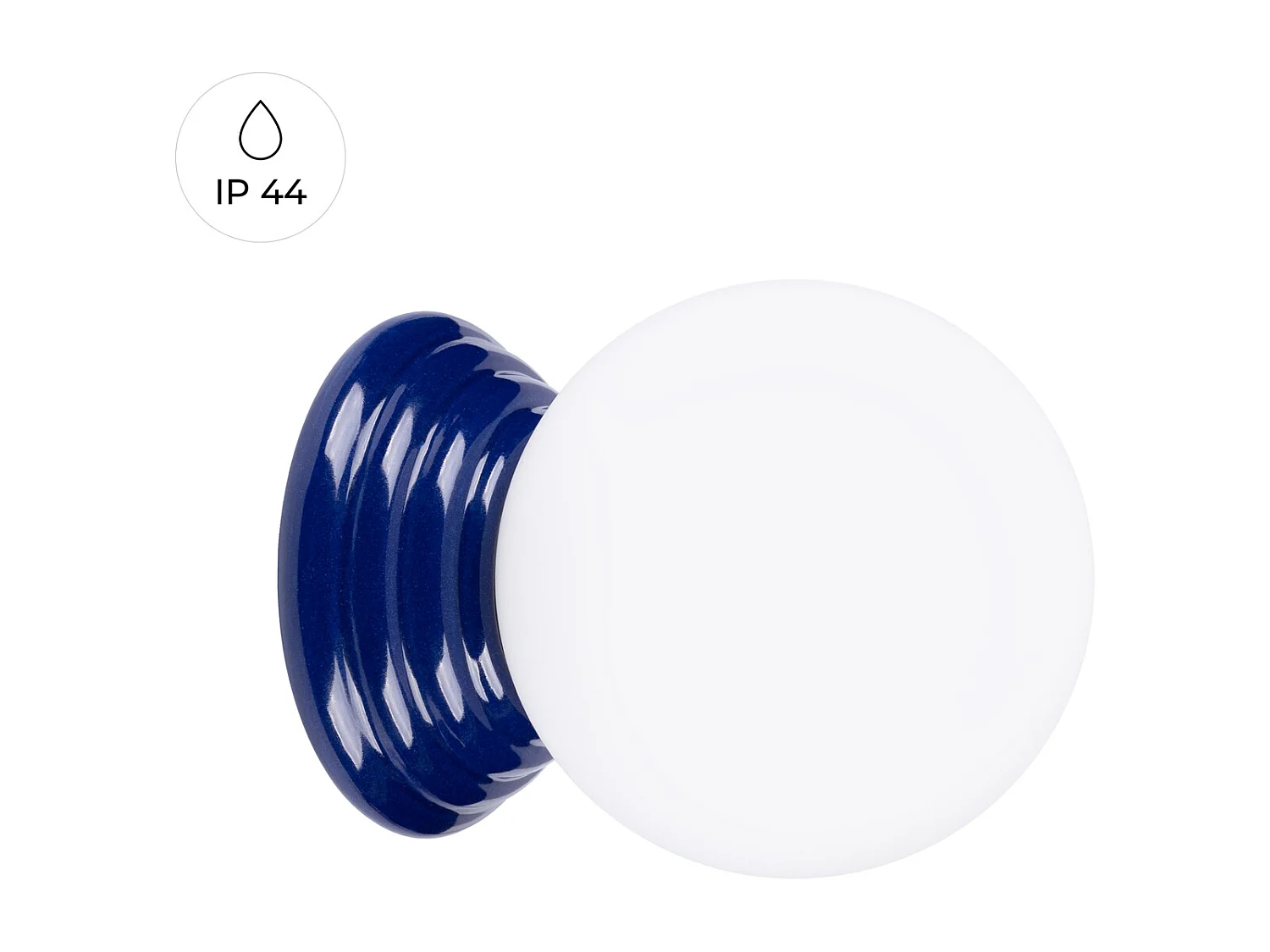 Lampa ścienna minimalistyczny Zori, ceramika szkliwiona/szkło - 1 źródło - L.12 x H.12 cm - ultramaryna 4810085 - obrazek 1