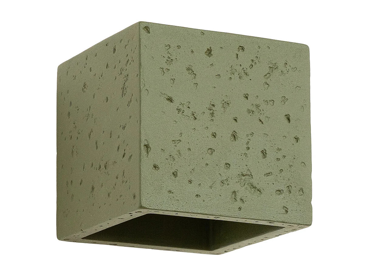 Lampa ścienna industrialny Quad, beton - 1 źródło - L.10 x H.10 cm - zielony oliwkowy 4810086 - obrazek 1