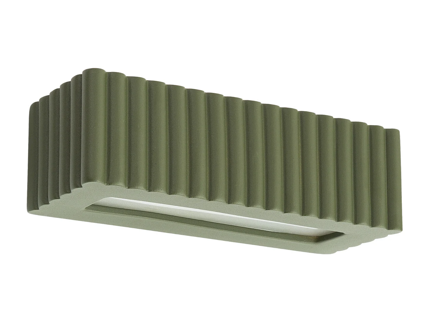Lampa ścienna nowoczesny Rigata, ceramika – 1 źródło – L.34 x H.10 cm – zielony oliwkowy 4810098