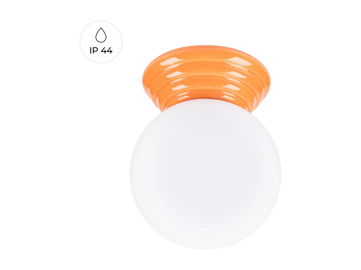 Lampa sufitowa minimalistyczny Zori, ceramika szkliwiona/szkło – 1 źródło – L.12 x H.12 cm – pomarańczowy 4810100