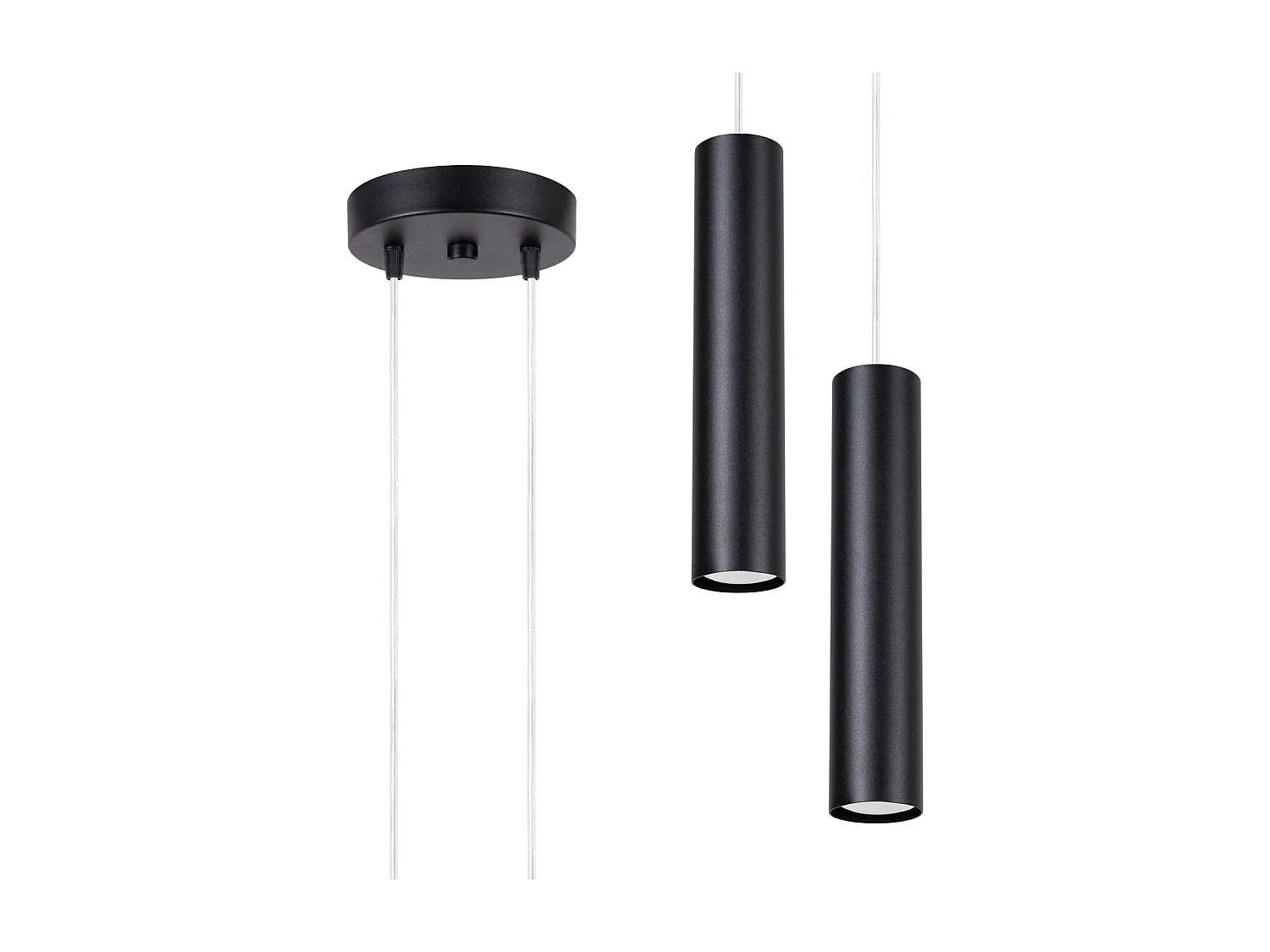 Lampa wisząca nowoczesny Lagos, stal – 2 źródło – L.15 x H.118 cm – czarny 4810094