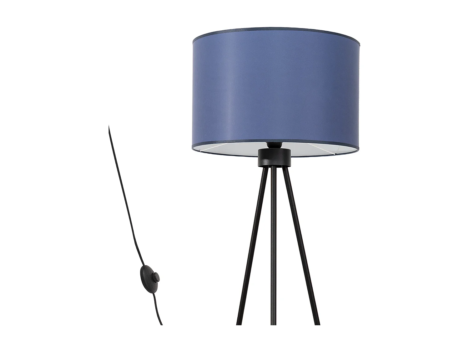 Lampa podłogowa minimalistyczny Nevia, tkanina/PVC/stal - 1 źródło - L.40 x H.135 cm - granatowy/czarny 4810113 - obrazek 1