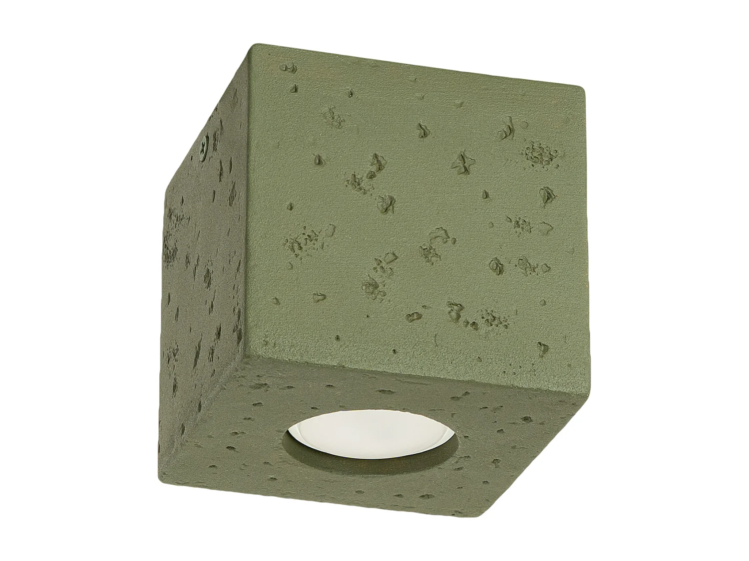 Lampa sufitowa industrialny Quad, beton - 1 źródło - L.10 x H.10 cm - zielony oliwkowy 4810115 - obrazek 1