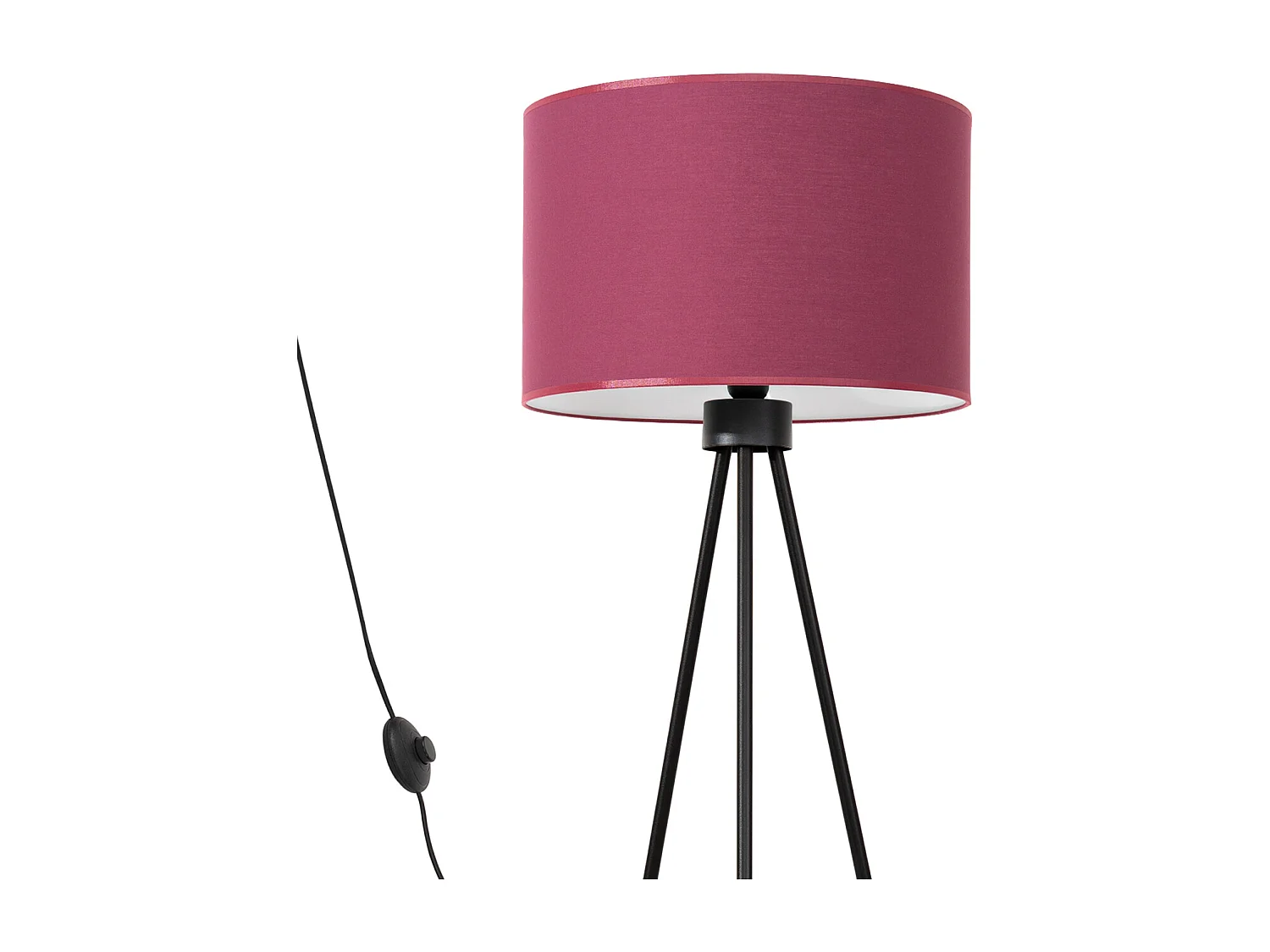 Lampa podłogowa minimalistyczny Nevia, tkanina/PVC/stal - 1 źródło - L.40 x H.135 cm - burgund/czarny 4810127 - obrazek 1