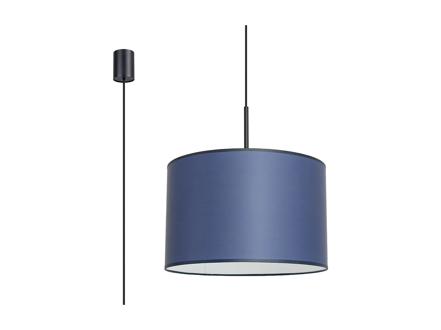 Lampa wisząca minimalistyczny Nevia, PVC - 1 źródło - L.40 x H.137 cm - granatowy/czarny 4810137 - obrazek 1