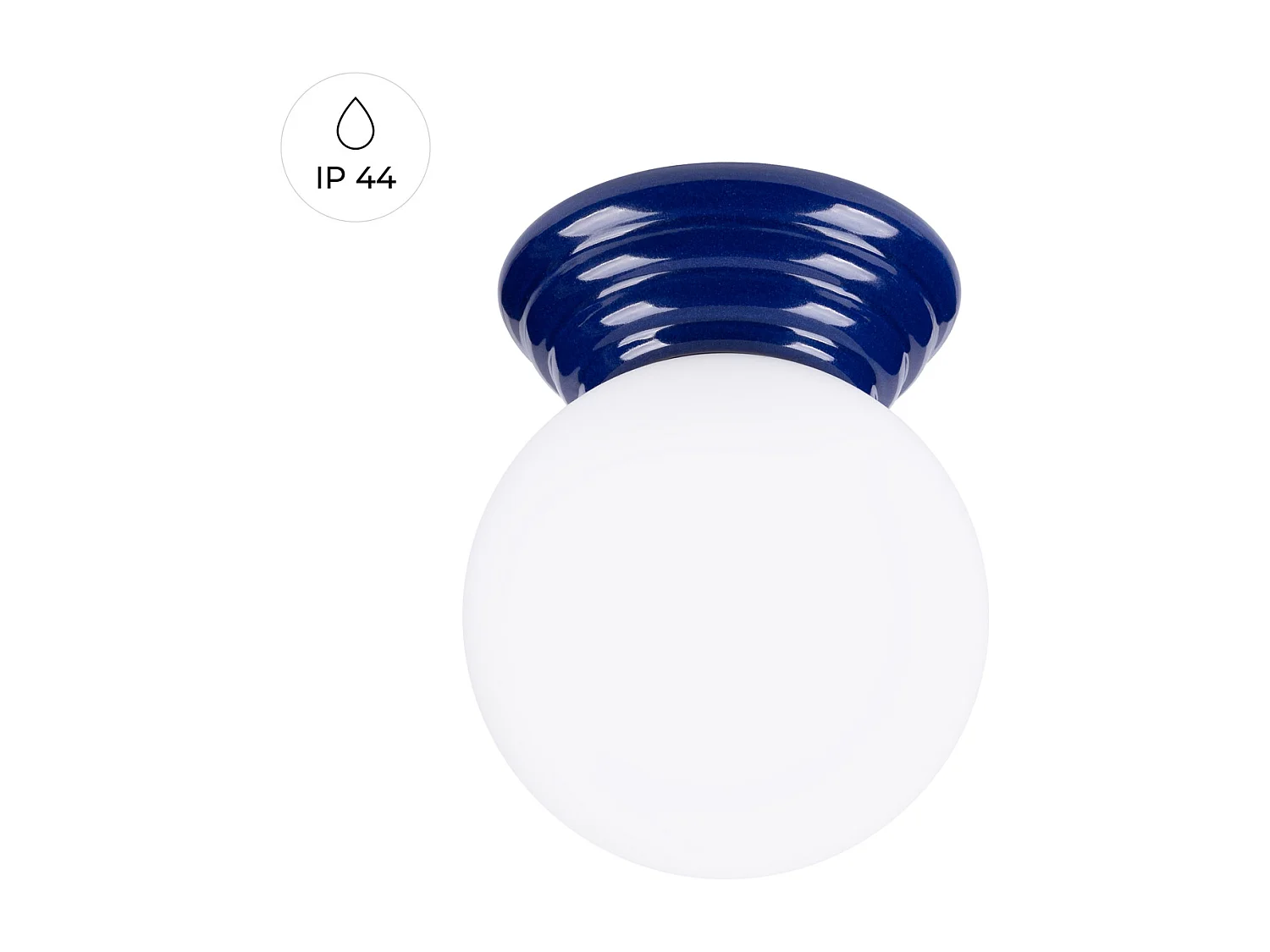Lampa sufitowa minimalistyczny Zori, ceramika szkliwiona/szkło - 1 źródło - L.12 x H.12 cm - ultramaryna 4810145 - obrazek 1