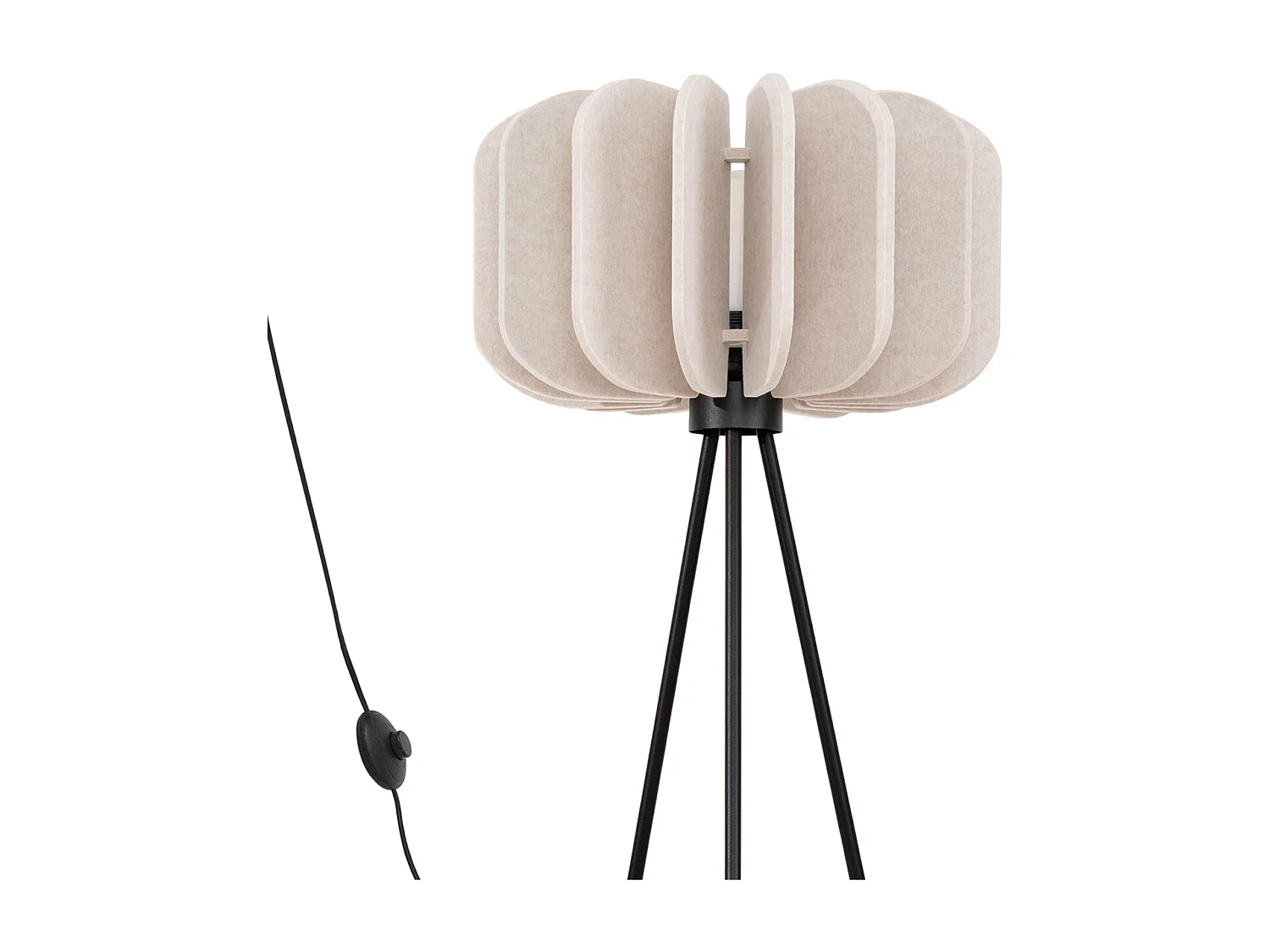 Lampa podłogowa nowoczesny Mula, filc/stal - 1 źródło - L.45 x H.134 cm - beżowy/czarny 4810147 - obrazek 1