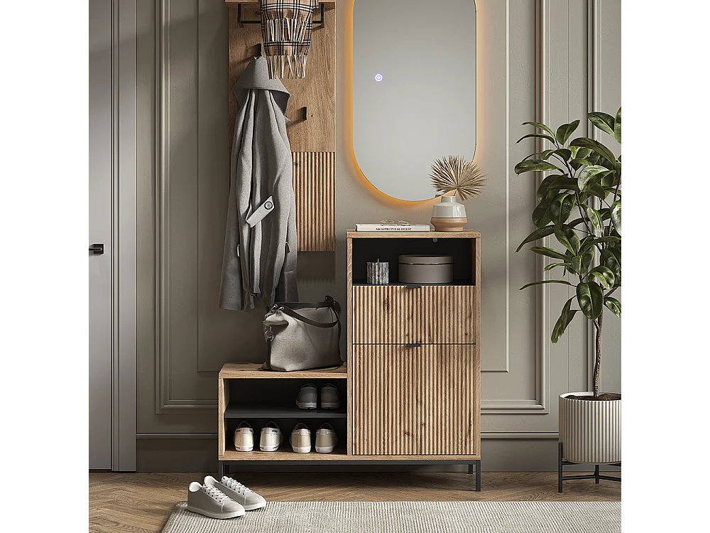 Ławka na buty viking oak 100x40x98.5 eliza 4779131 - obrazek 1