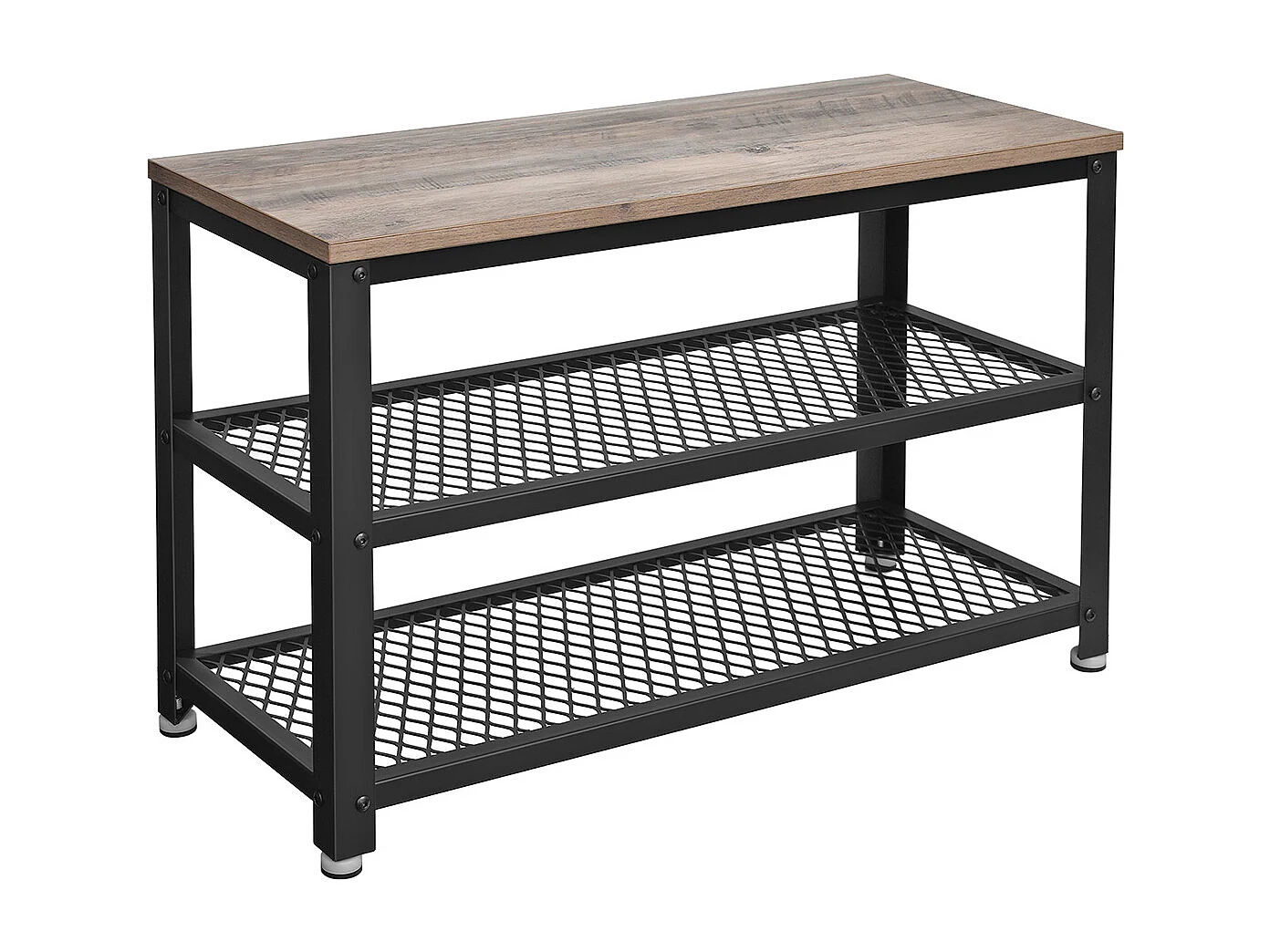 Ławka na buty 73x30x45 cm greige i czarna 4817031 - obrazek 1
