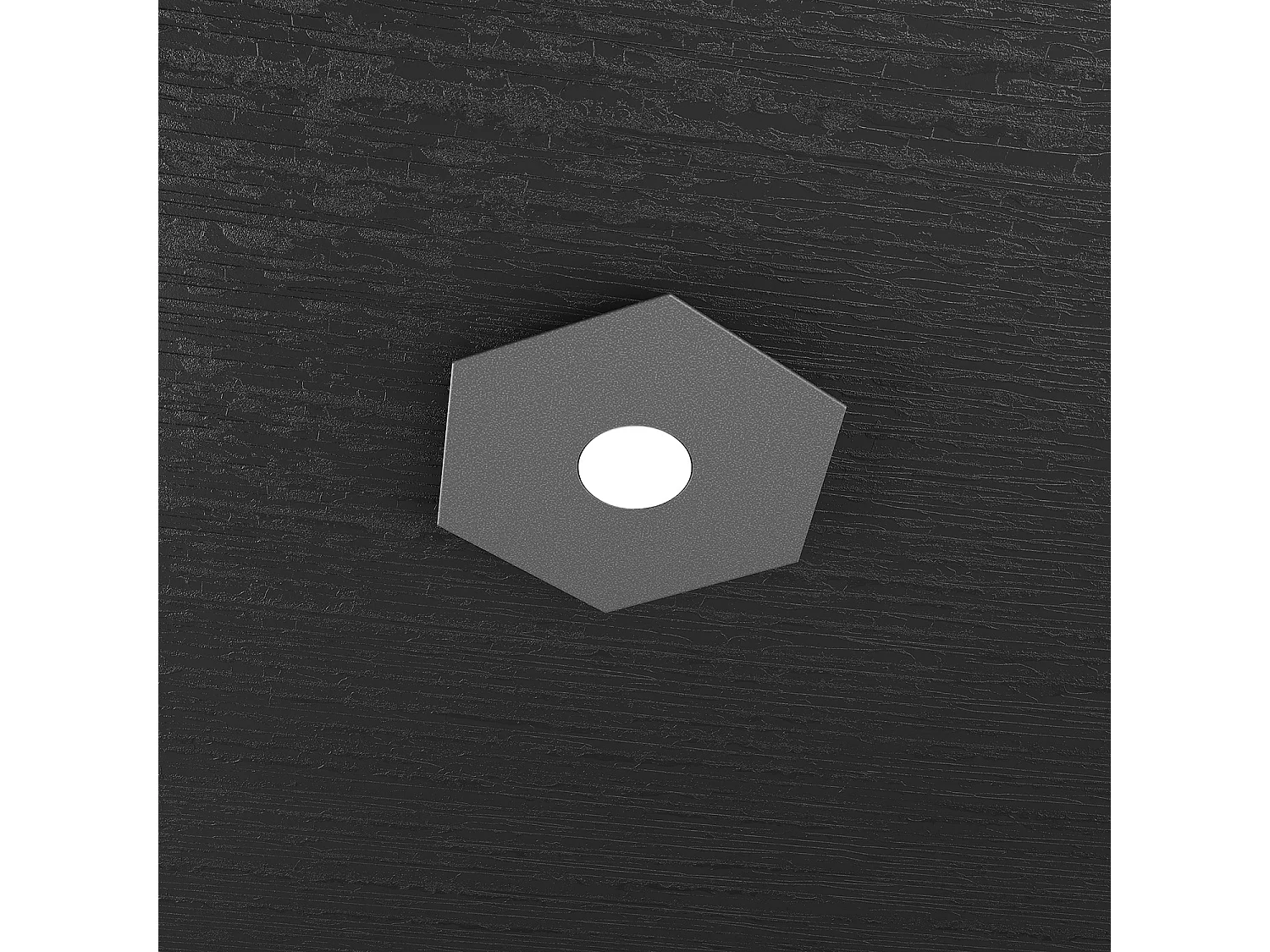 Lampa sufitowa Toplight Hexagon, 1-punktowa, sześciokątna, z oprawką GX53, struktura w kolorze antracytowym, nowoczesny design, 25x29x3 cm 4139001 - obrazek 1