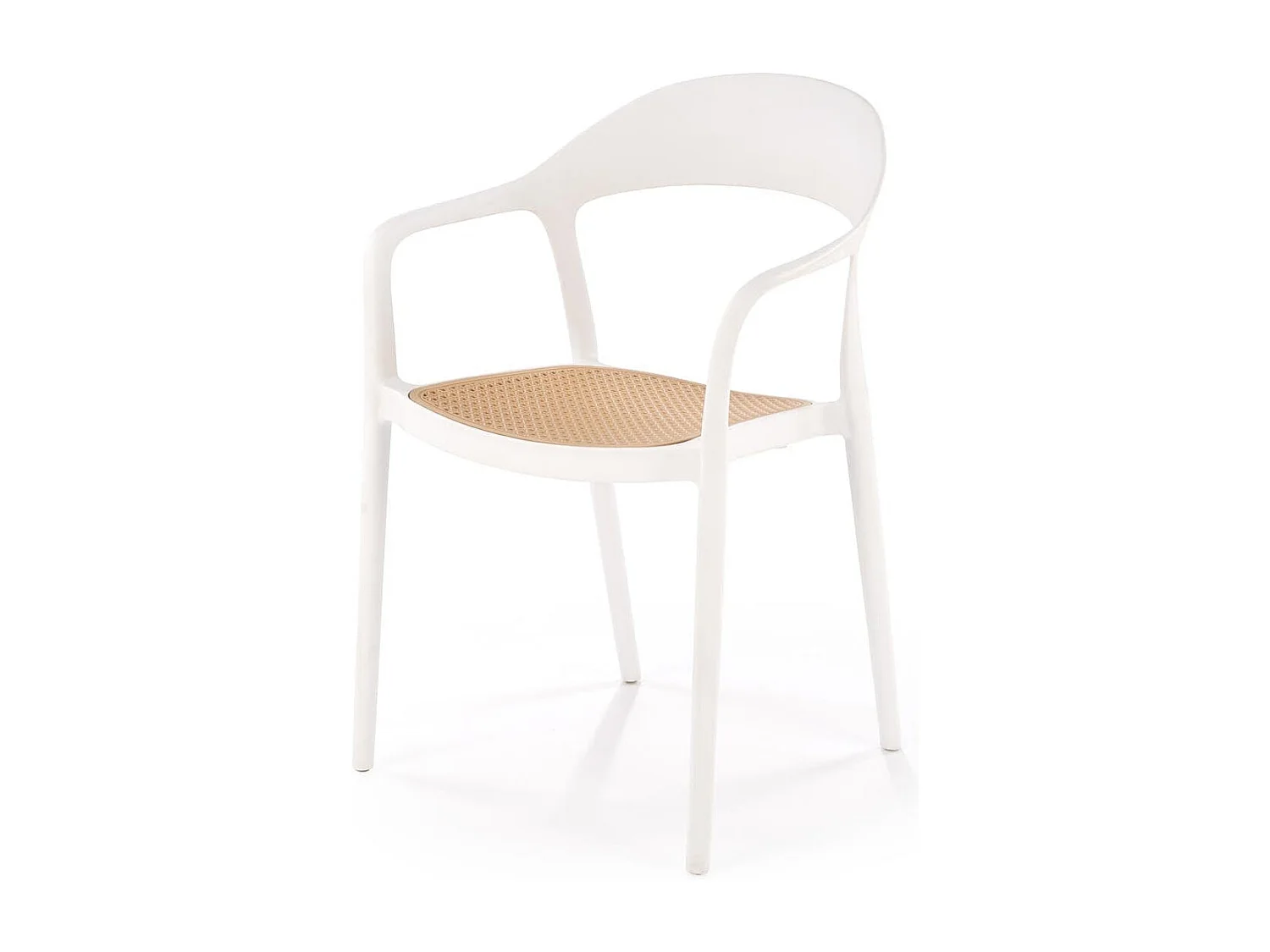 Krzesło K530 białe/beżowe z tworzywa PVC 4835905