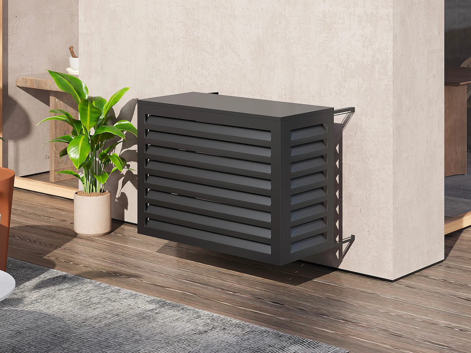 Osłona klimatyzacji / pompy ciepła aluminiowa – antracyt – LATAKI 4385475