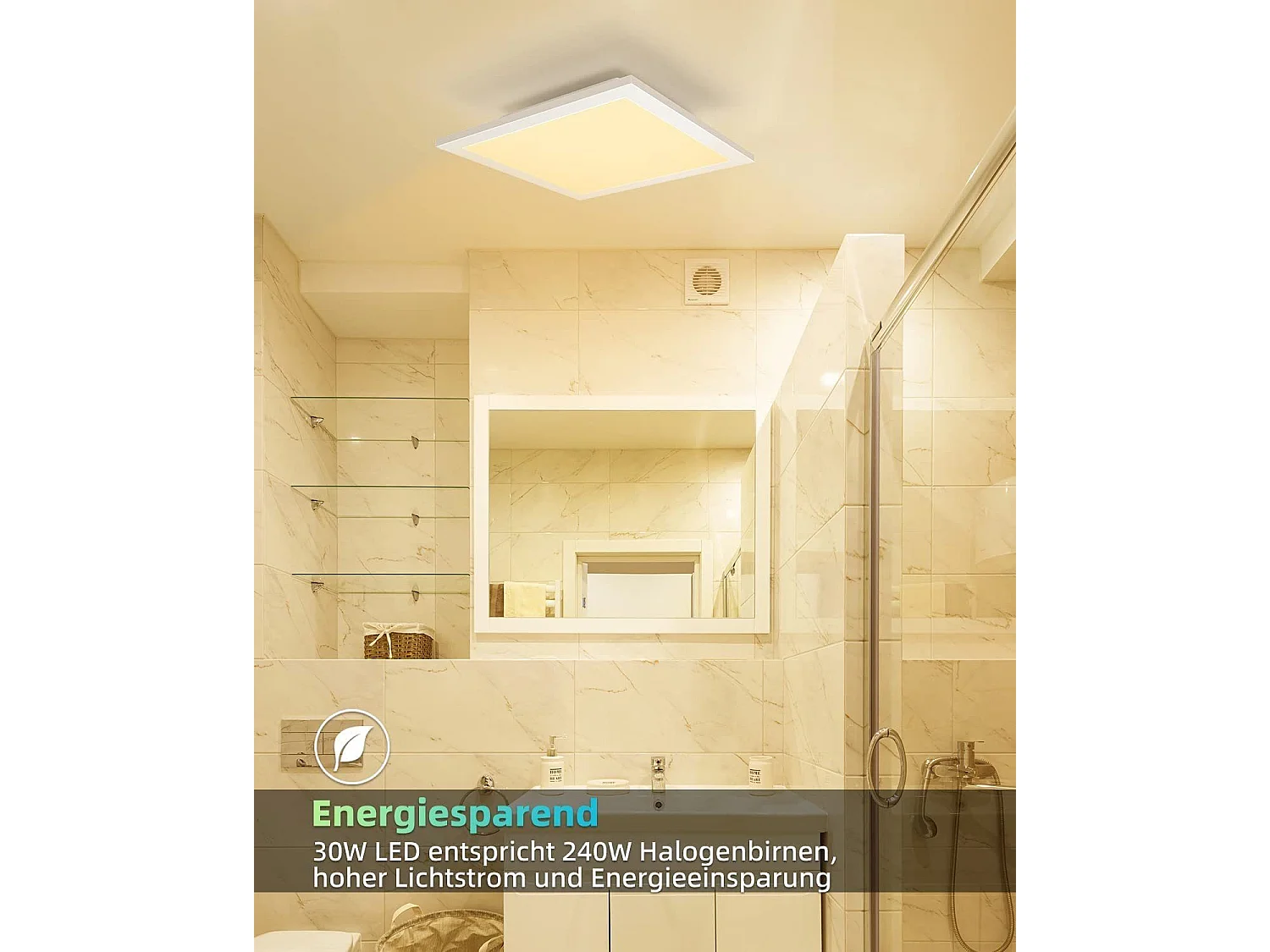 Lampa sufitowa LED do salonu, płaski biały panel, 60*60 cm, 40 W, prostokątna lampa sufitowa, 3000 K 3954138 - obrazek 1