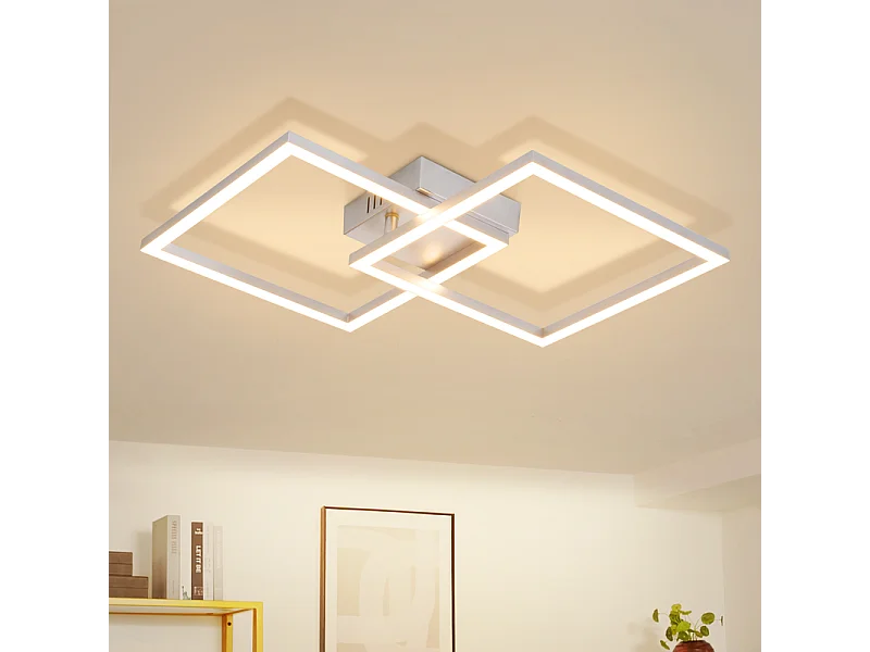 Lampa sufitowa LED Nettlife do sypialni – lampa do salonu 24 W, ciepła biel 3000 K, lampa kuchenna, srebrna, regulowana 4861010 - obrazek 1