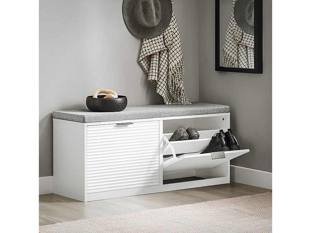 SoBuy Ławka z drzwiczkami na buty Brązowy 90x35x75cm FSR150-N 1945225 - obrazek 1