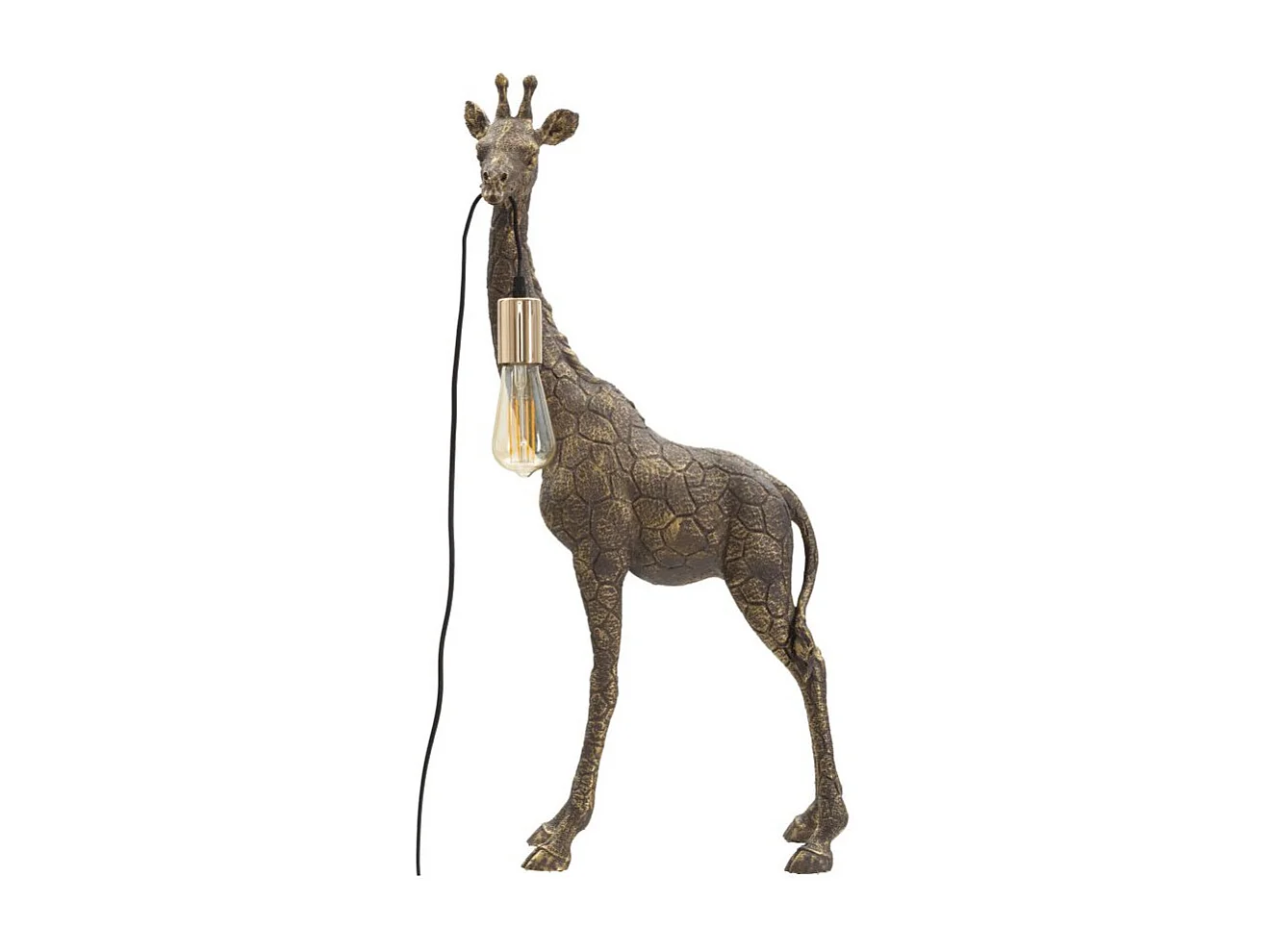 Lampa stołowa Żyrafa – lampa E27 z żywicy w kolorze antycznego złota, 40x22x80 cm – styl glamour i eklektyzm 3719777 - obrazek 1