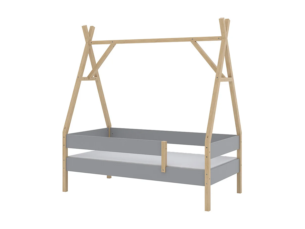 Łóżko tipi szary 166.5x86.5x177.5 bali 4874220 - obrazek 1