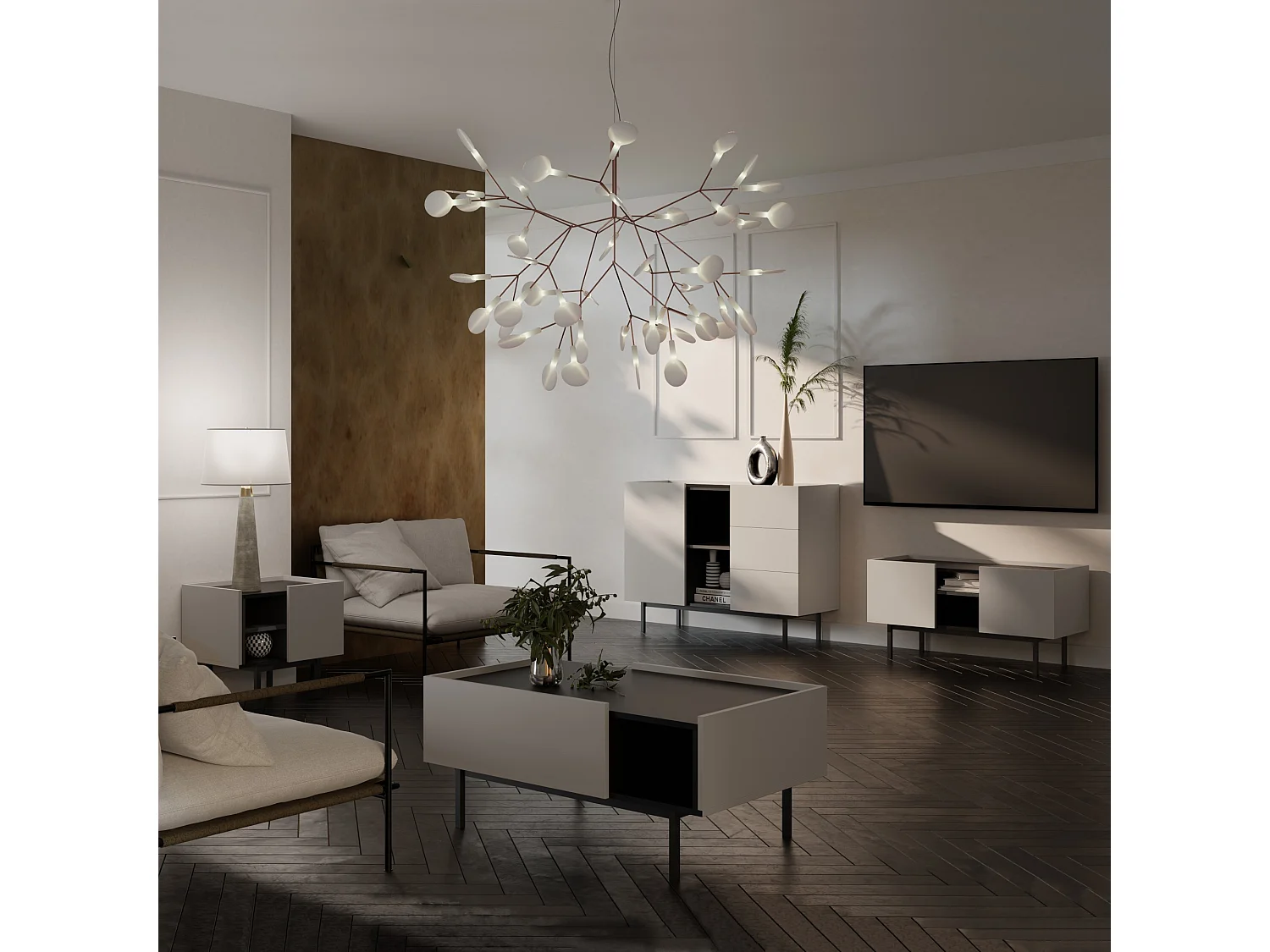 Ława prostokątna Noel 100 x 60 Kaszmir / Czarna 4900976 - obrazek 1