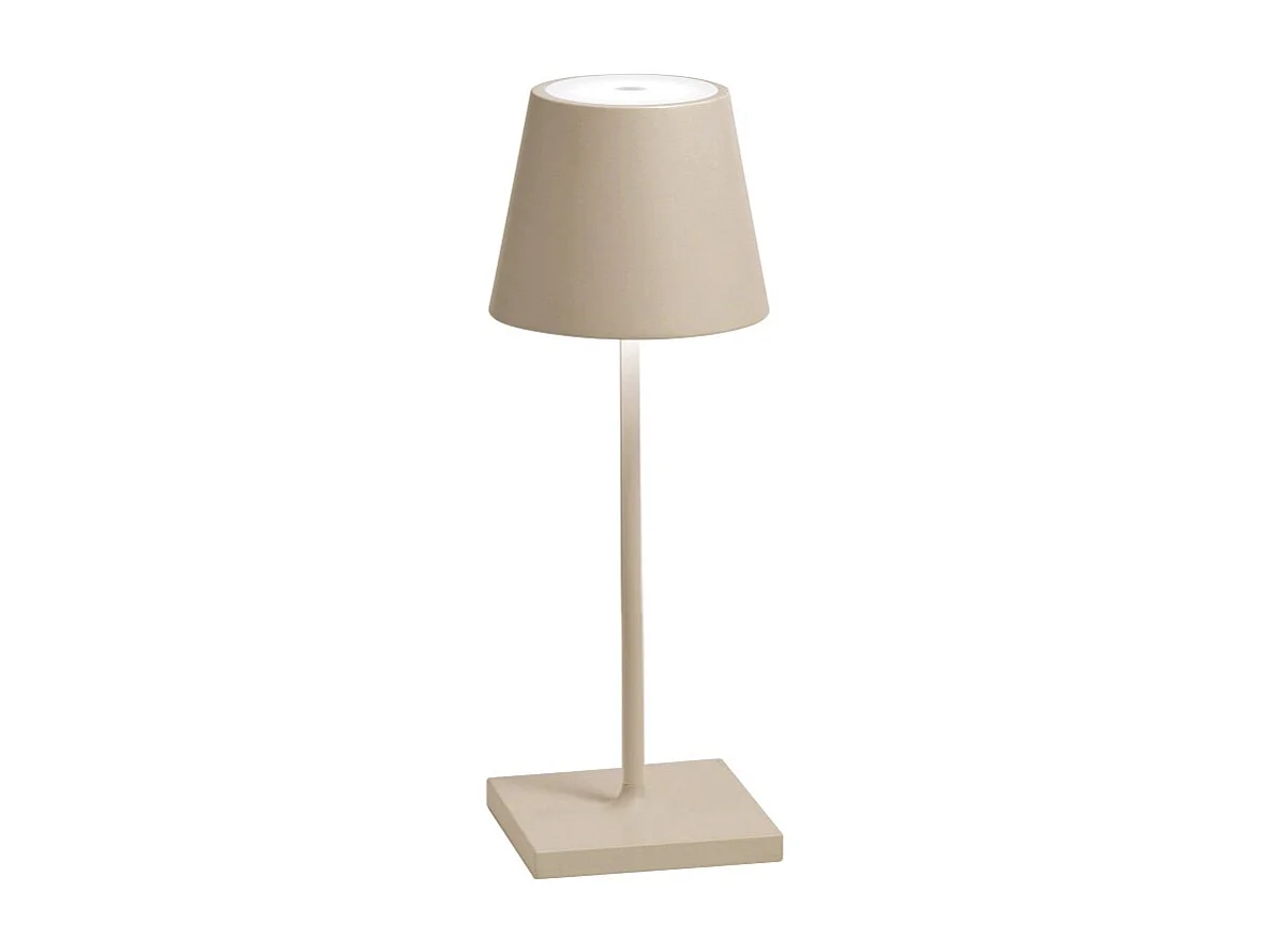Lampa stołowa LED Zafferano Poldina Pro Mini Sand z możliwością ładowania i ściemniania, z czasem pracy baterii do 12 godzin 4902162 - obrazek 1
