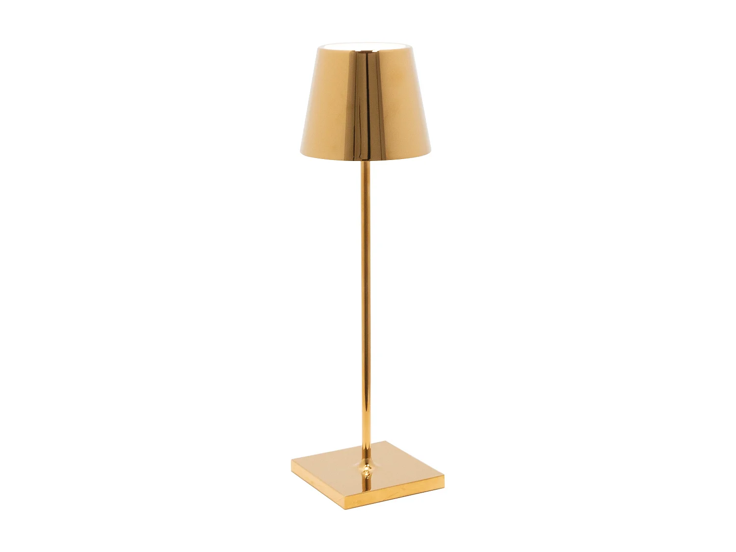 Lampa stołowa LED Zafferano Poldina Pro Glossy Gold, ładowalna i ściemnialna, z czasem pracy na baterii do 12 godzin 4902189 - obrazek 1
