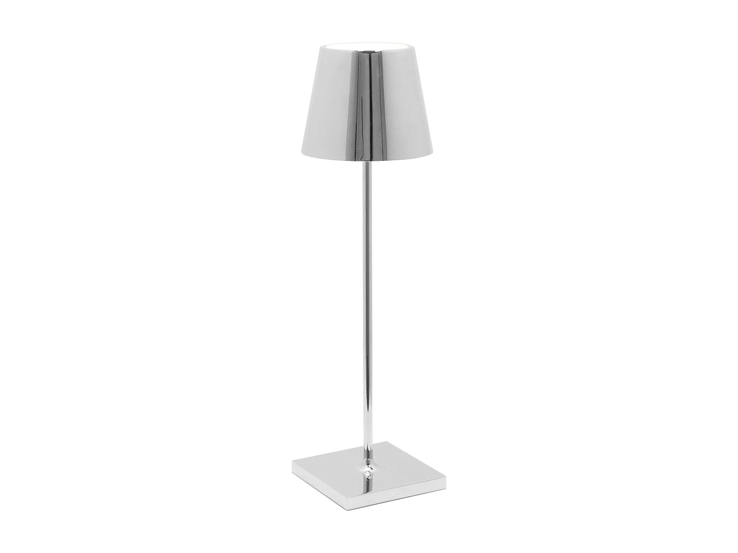 Lampa stołowa LED Zafferano Poldina Pro w kolorze polerowanego chromu, ładowalna i ściemnialna, z czasem pracy na baterii do 12 godzin 4902191 - obrazek 1