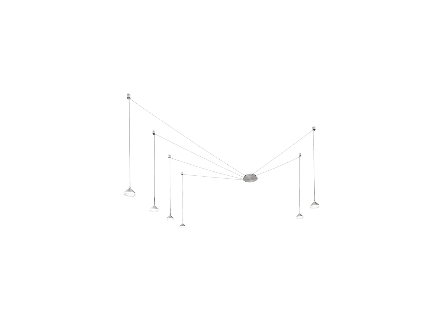 Lampa wisząca LED Isabella 48W 3000K, ściemnialna, Ø350 cm, aluminium satynowe, zintegrowany inteligentny ściemniacz światła 4902335 - obrazek 1