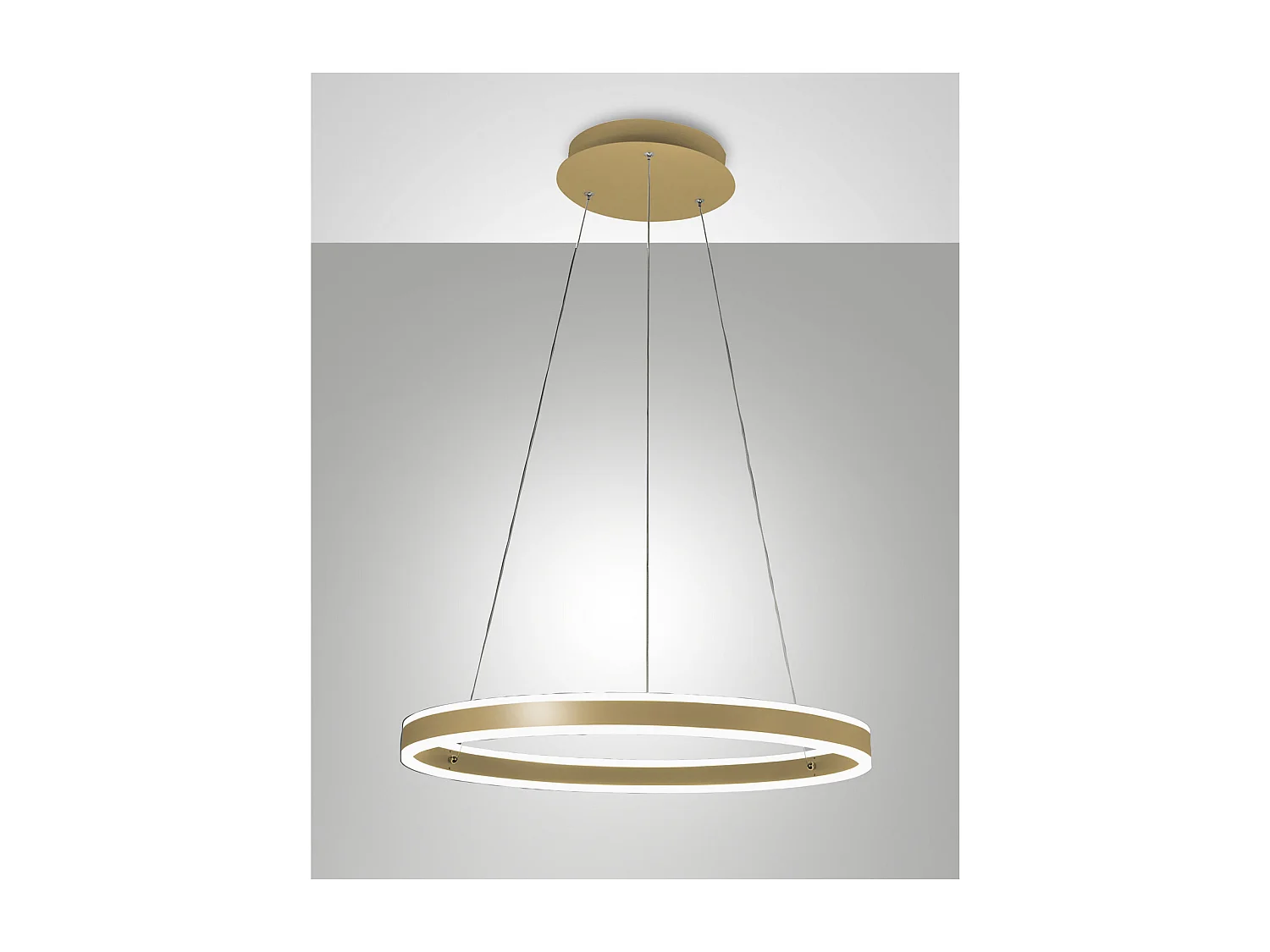 Lampa wisząca LED Palau 60 W 3000 K, ściemnialna, Ø60 cm, matowe złoto - nowoczesny design z metalu i metakrylanu 4902337 - obrazek 1