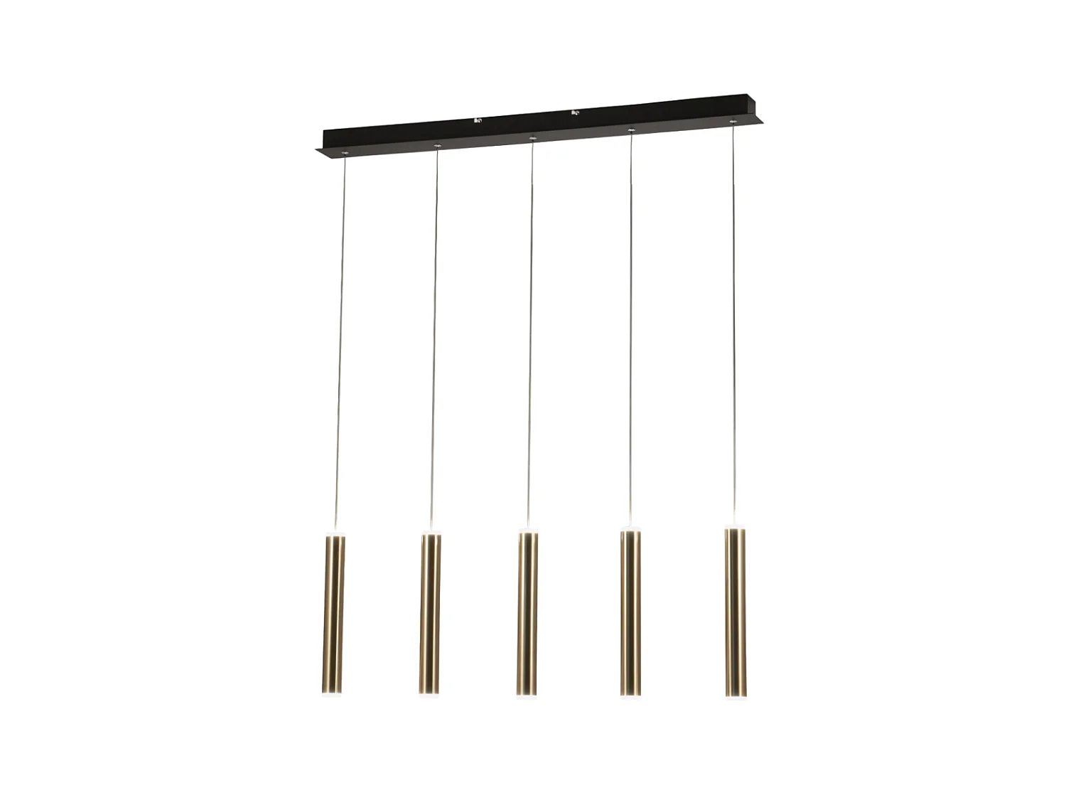 Lampa wisząca Fabas Luce Prado z 5 źródłami światła - 33 W, ściemnialna, LED - mosiężna, liniowa 4902368 - obrazek 1