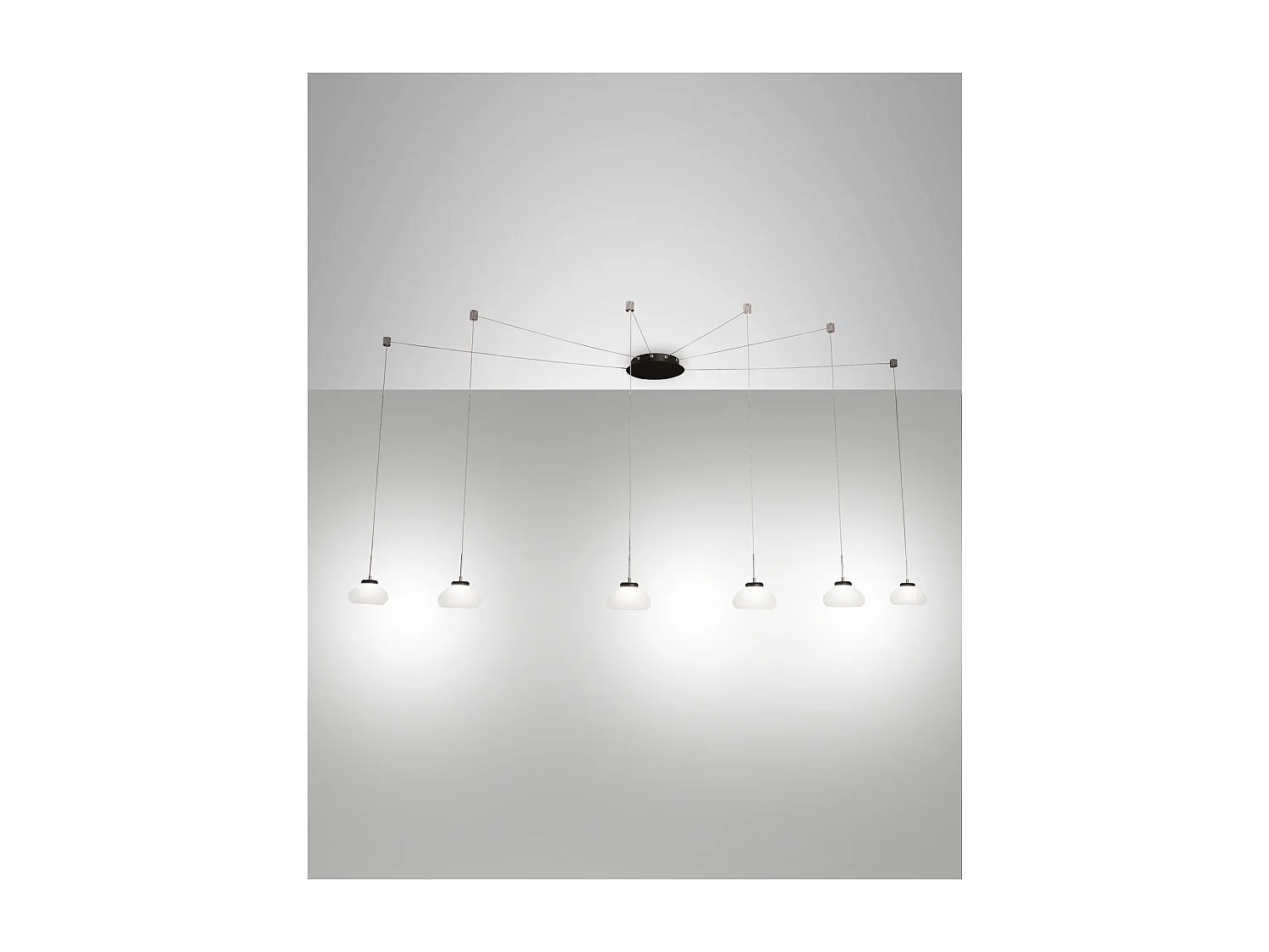 Lampa wisząca LED Arabella z metalu i białego szkła dmuchanego 3547-46-102 Fabas Luce 4902385 - obrazek 1