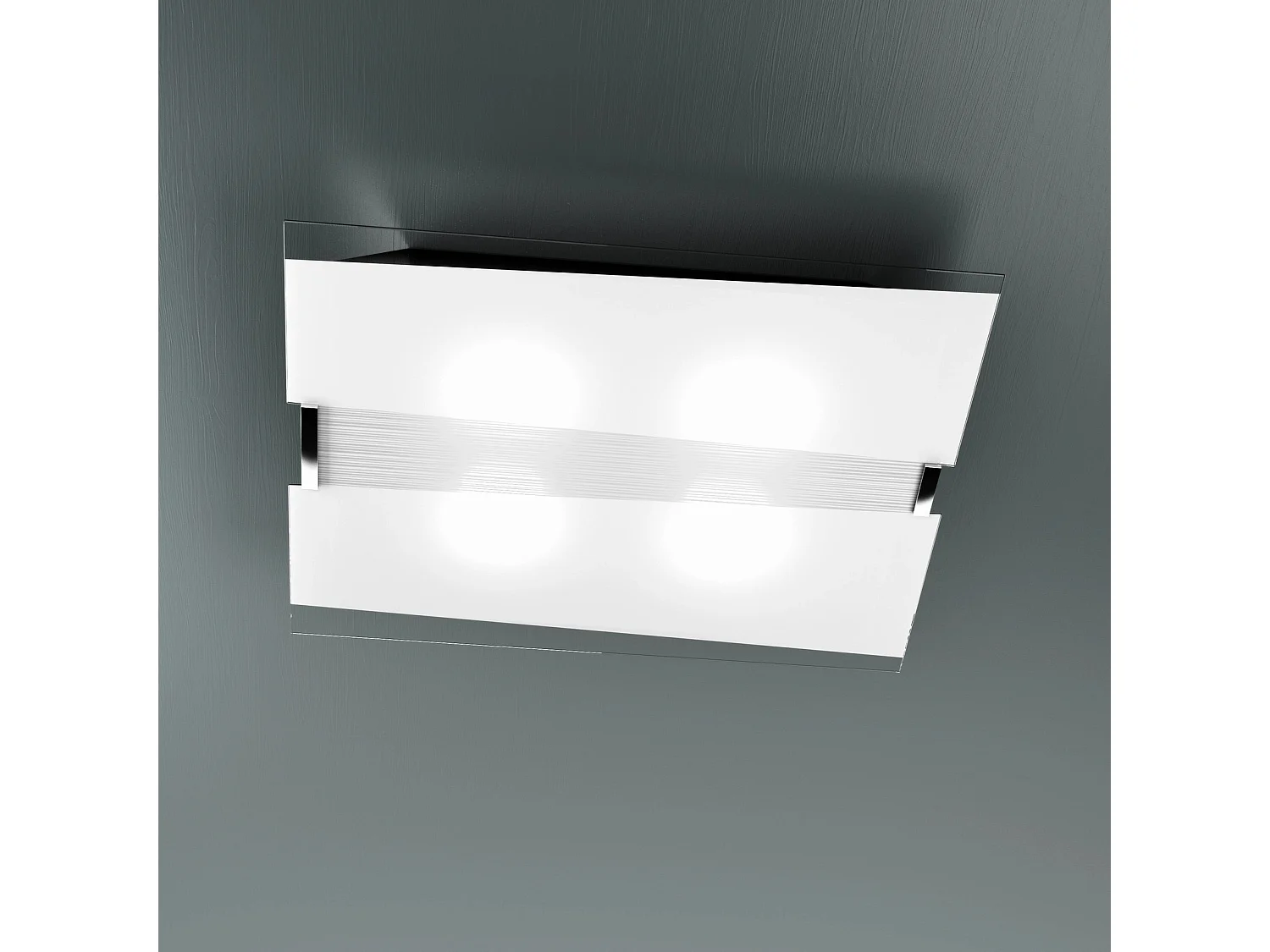 Lampa sufitowa Toplight Mad 4-punktowa z gniazdem E27, chromowana i biała rama, nowoczesny design 70x50x10cm 4138994 - obrazek 1