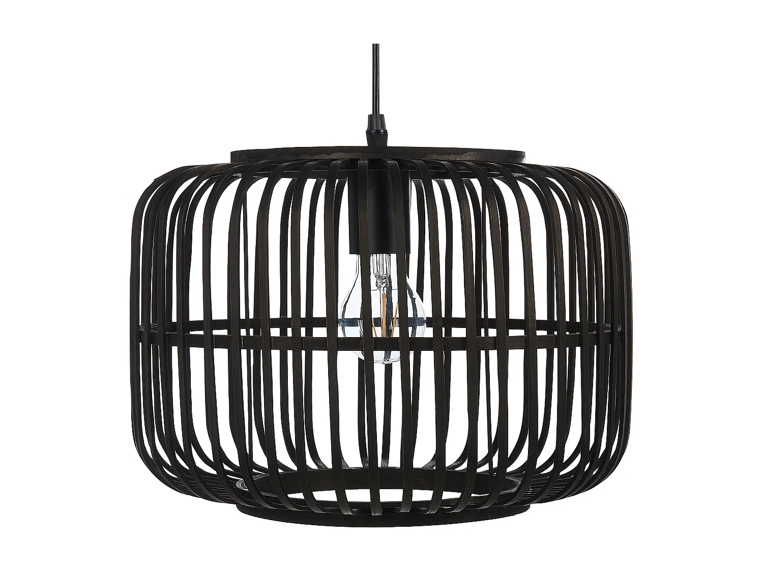 Lampa wisząca MACHEKE Drewno bambusowe Czarny 204319 - obrazek 1