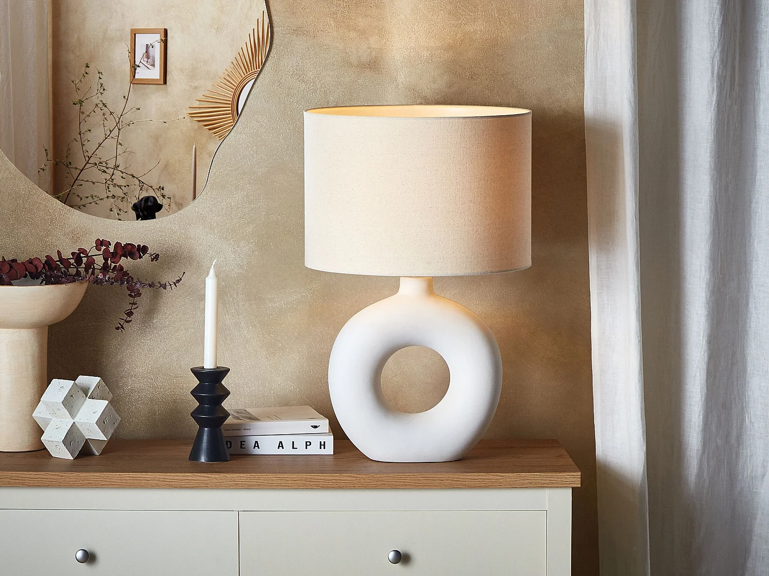 Lampa stołowa VENTA Ceramika Biały 494445 - obrazek 1