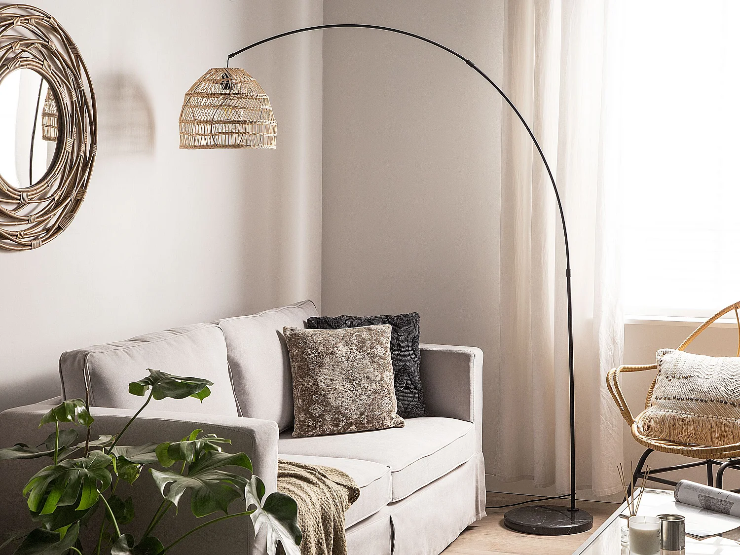 Lampa podłogowa GUAVIARE Rattan Beżowy 151989 - obrazek 1