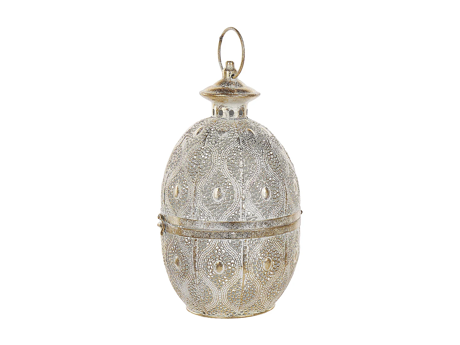 Lampion AMORGOS Metal 34 cm Złoty 150887 - obrazek 1