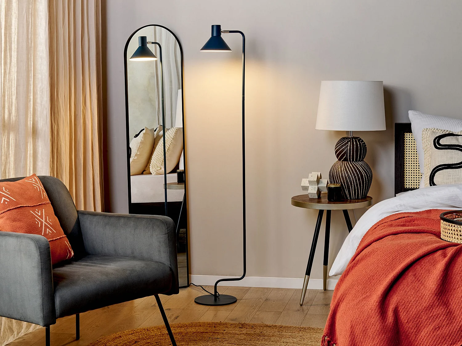 Lampa podłogowa RIMAVA Regulowana Metal Niebieski 753159