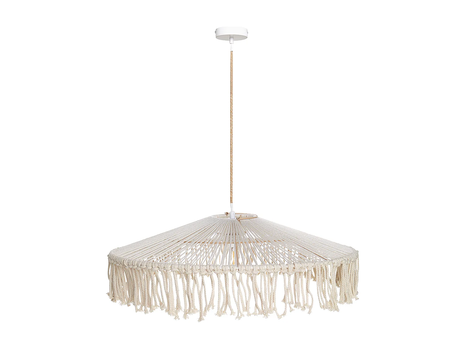 Lampa wisząca AKOBO Papierowa plecionka Beżowy 3759346