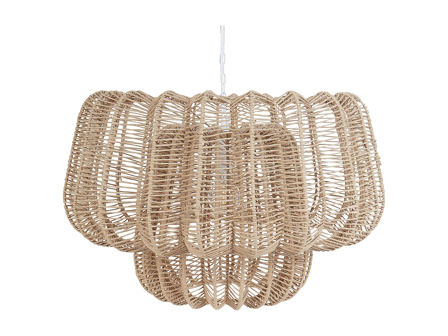 Lampa wisząca SAISI Papierowa plecionka Beżowy 3759299